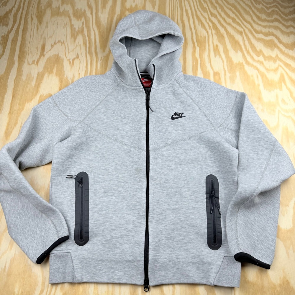 Nike Tech Fleece Full Zip Hoodie Heather Grey Mens Medium CU4489-063